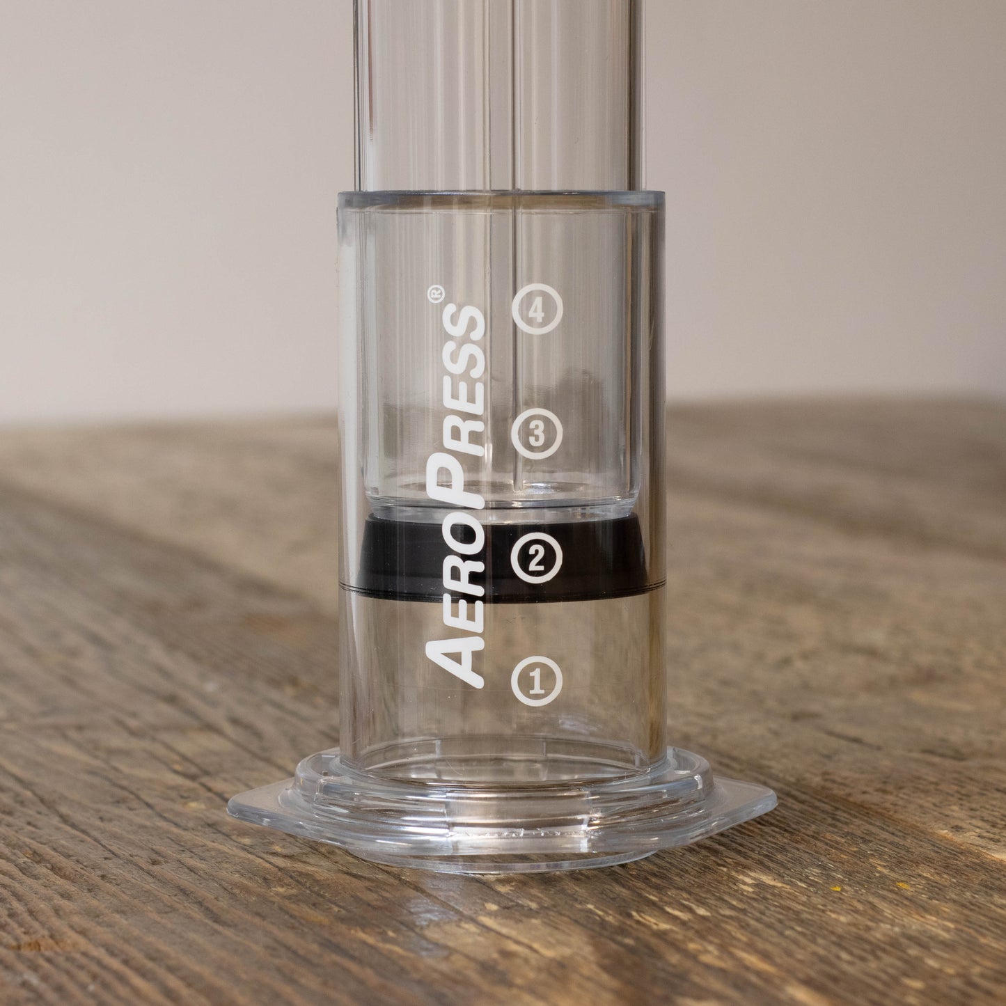 Aeropress Clear on a wooden table 