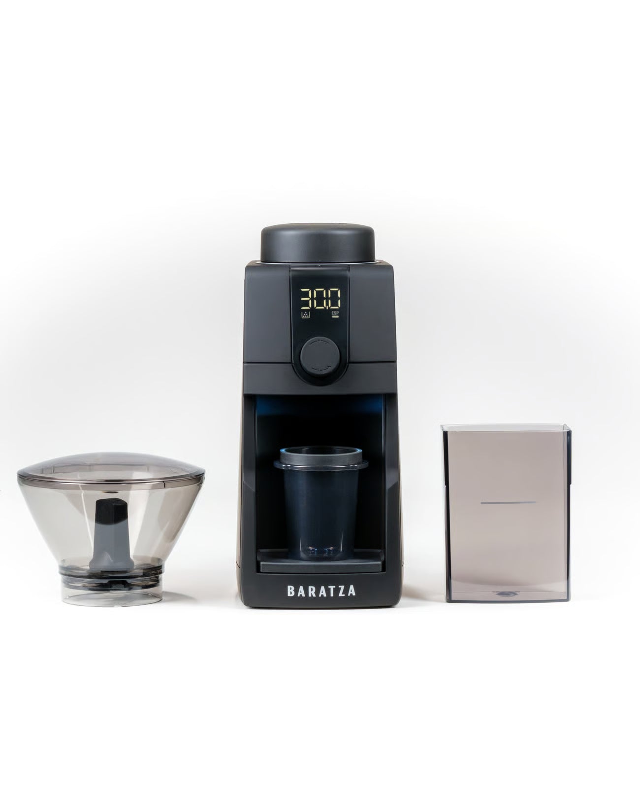 Baratza coffee grinder with accessories on a white background