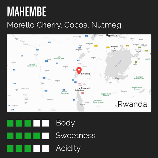 Mahembe info card with map and taste notes
